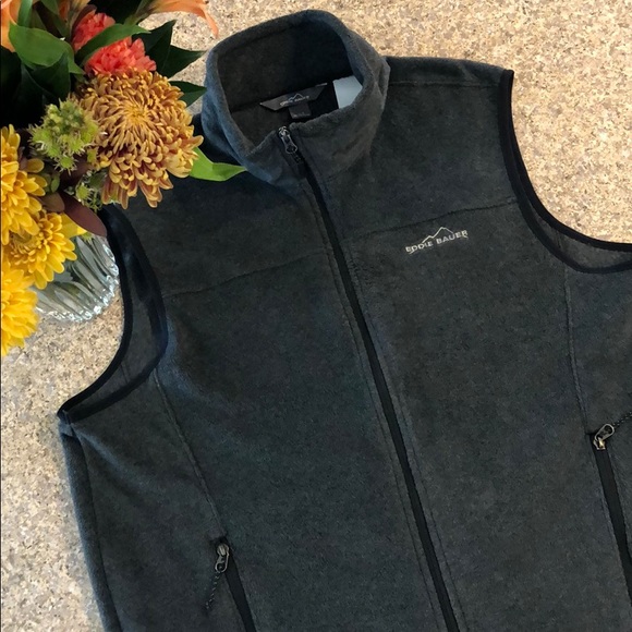 Eddie Bauer Other - Eddie Bauer Gray and Black Fleece Zip Up Vest